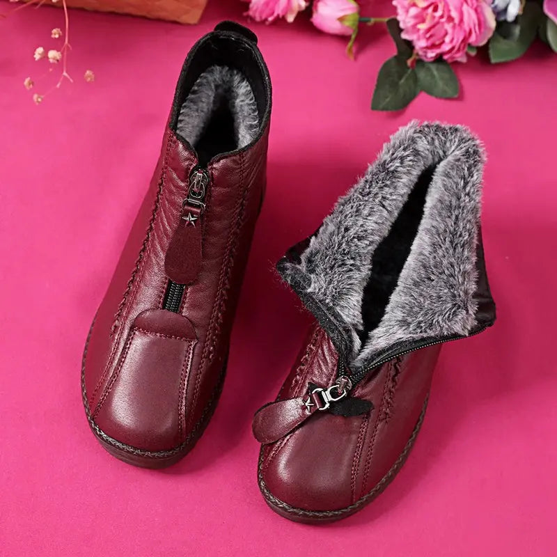 【35-42】Cizme de piele naturală antiderapante italiene pentru femei, făcute manual
