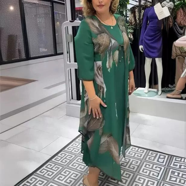 【5O%OFF】【S-5XL】2024 Noi rochii florale verzi noi verzi