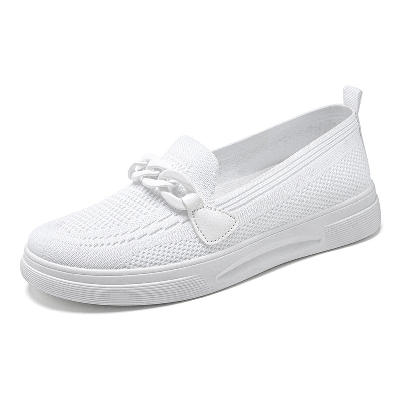 Pantofi noi pentru mama, pantofi confortabili, respirabili, țesuți cu muscă