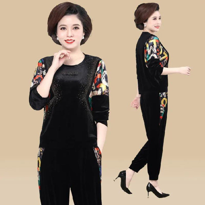 [Reducere limitată în timp] [L-5XL] 2023 costum nou din două piese din catifea aurie din două piese