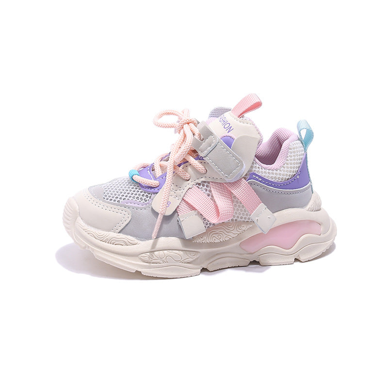 Pantofi casual pentru copii Vara 2023 New Girls New Girls Single Mesh Hollow-out Toddler Kids Teen Adidași de sport Culoare Potrivire pantofi de alergare
