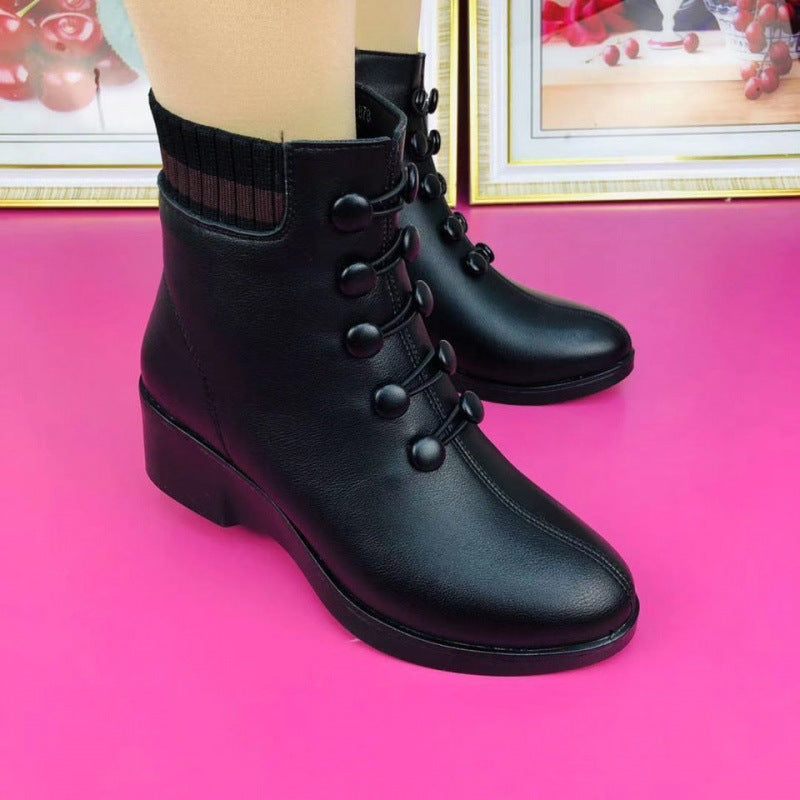 2023 Winter New Tiktok New Tiktok Same Wedge Wool Winter Women's Shoes Rubber Soft Sole Women's Shoes Producător One Piece Tiktok
