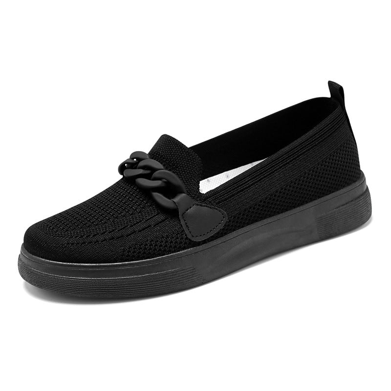 Pantofi noi pentru mama, pantofi confortabili, respirabili, țesuți cu muscă