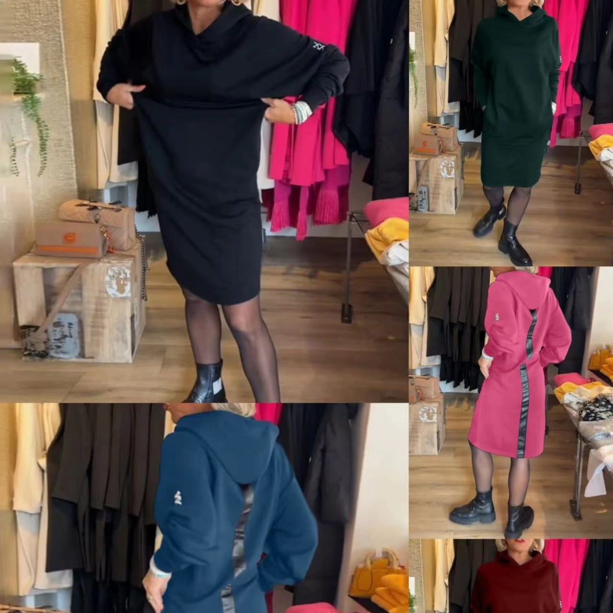 🔥🥰【S-3XL】 Noua rochie de iarnă la modă pentru femei de iarnă din bumbac pur, gros și cald