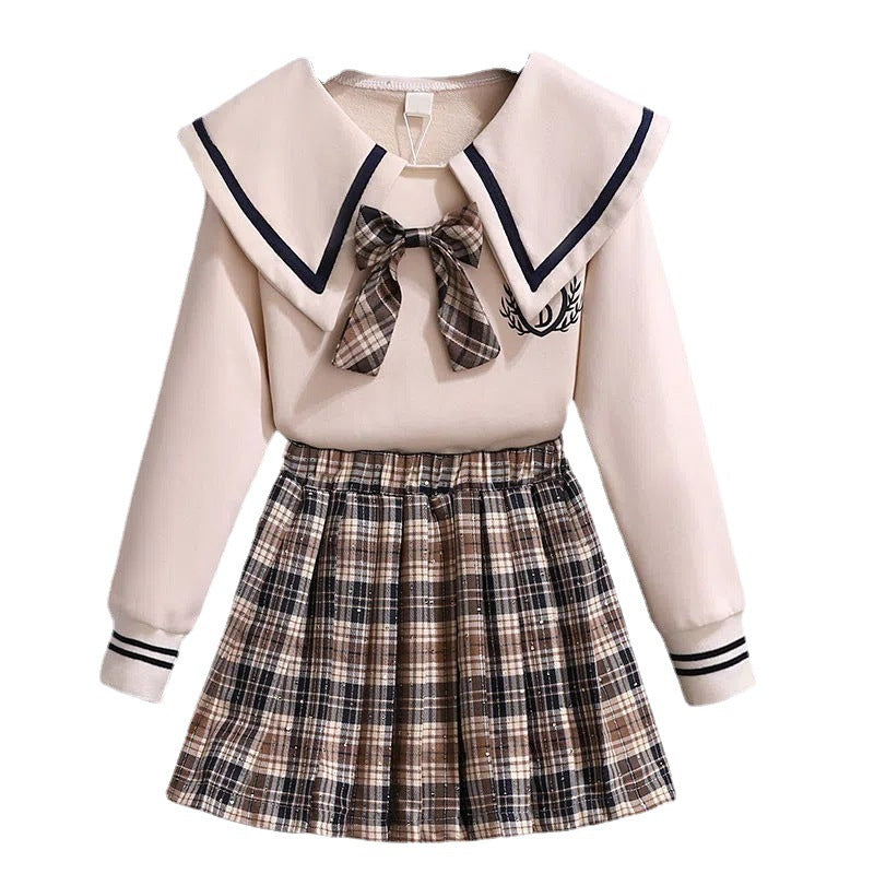 2023 Costum nou cu fustă plisată set de două piese