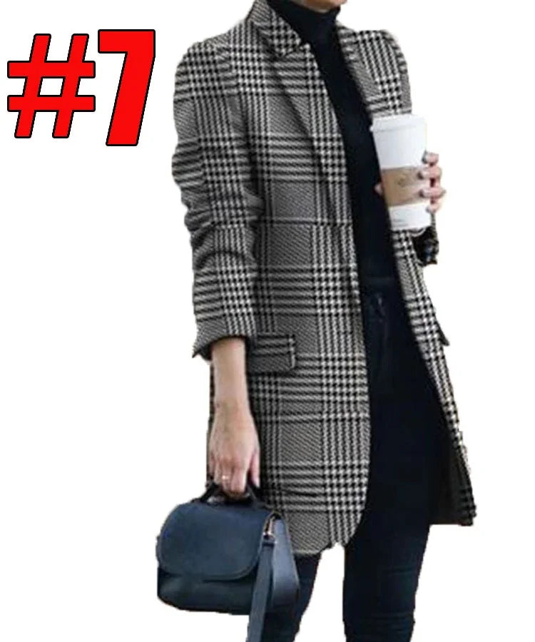 [S-5XL] Jesienna i zima nowa moda tweed jesienna i zimowa kurtka