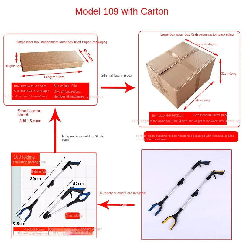 Clemă de gunoi pliabilă
