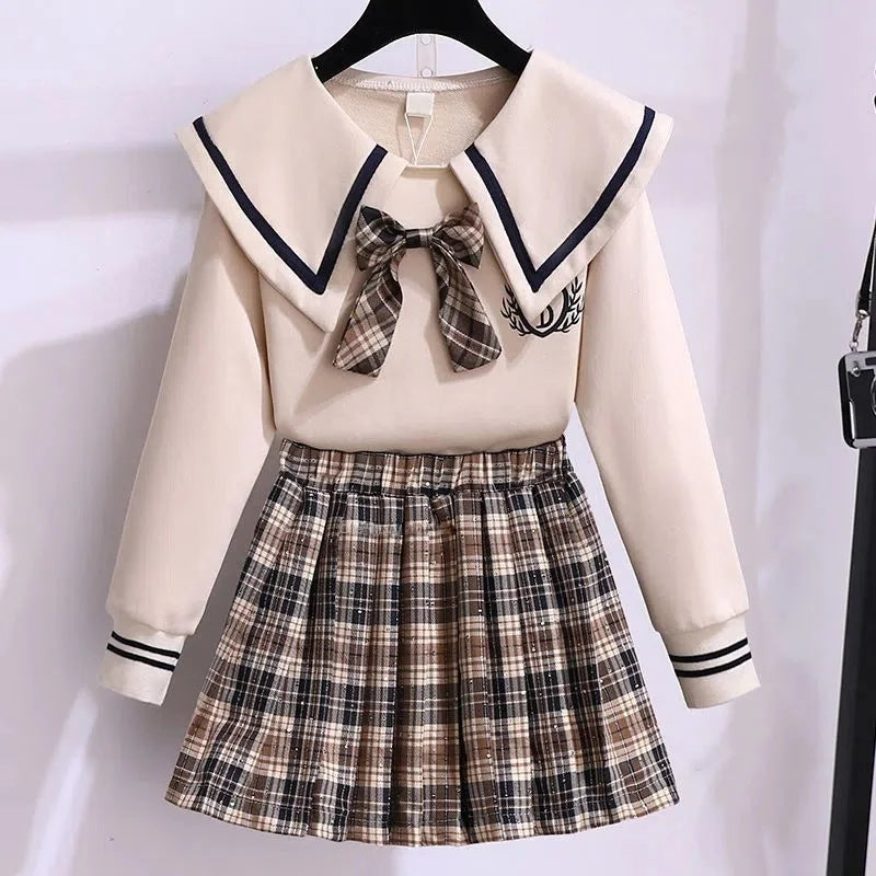 2023 Costum nou cu fustă plisată set de două piese