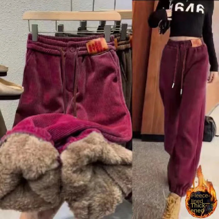 【S-3XL】Pantaloni groși din fleece