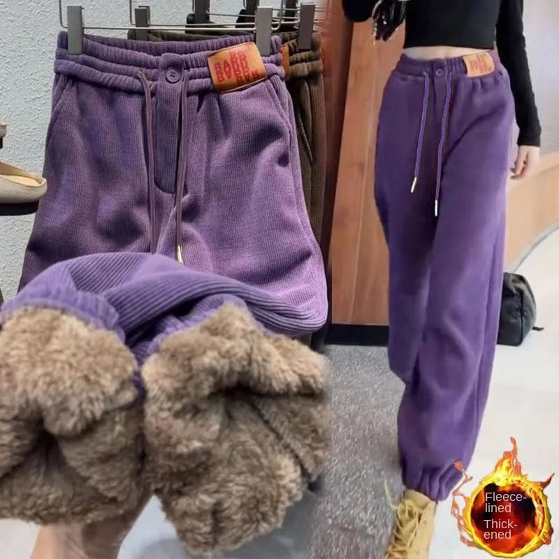 【S-3XL】Pantaloni groși din fleece